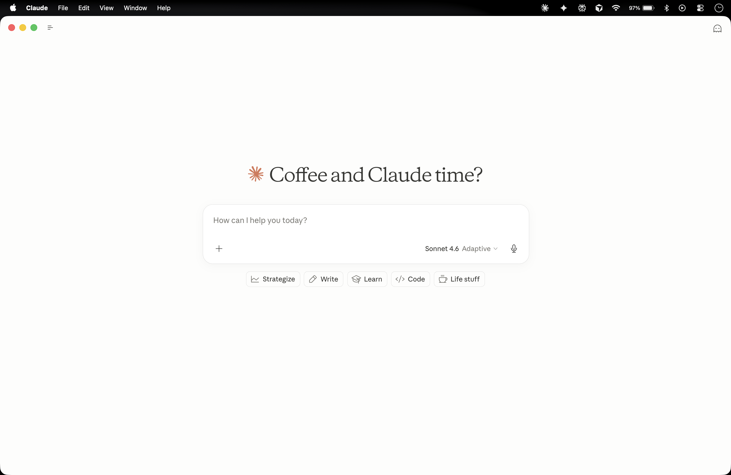 Screenshot van Claude