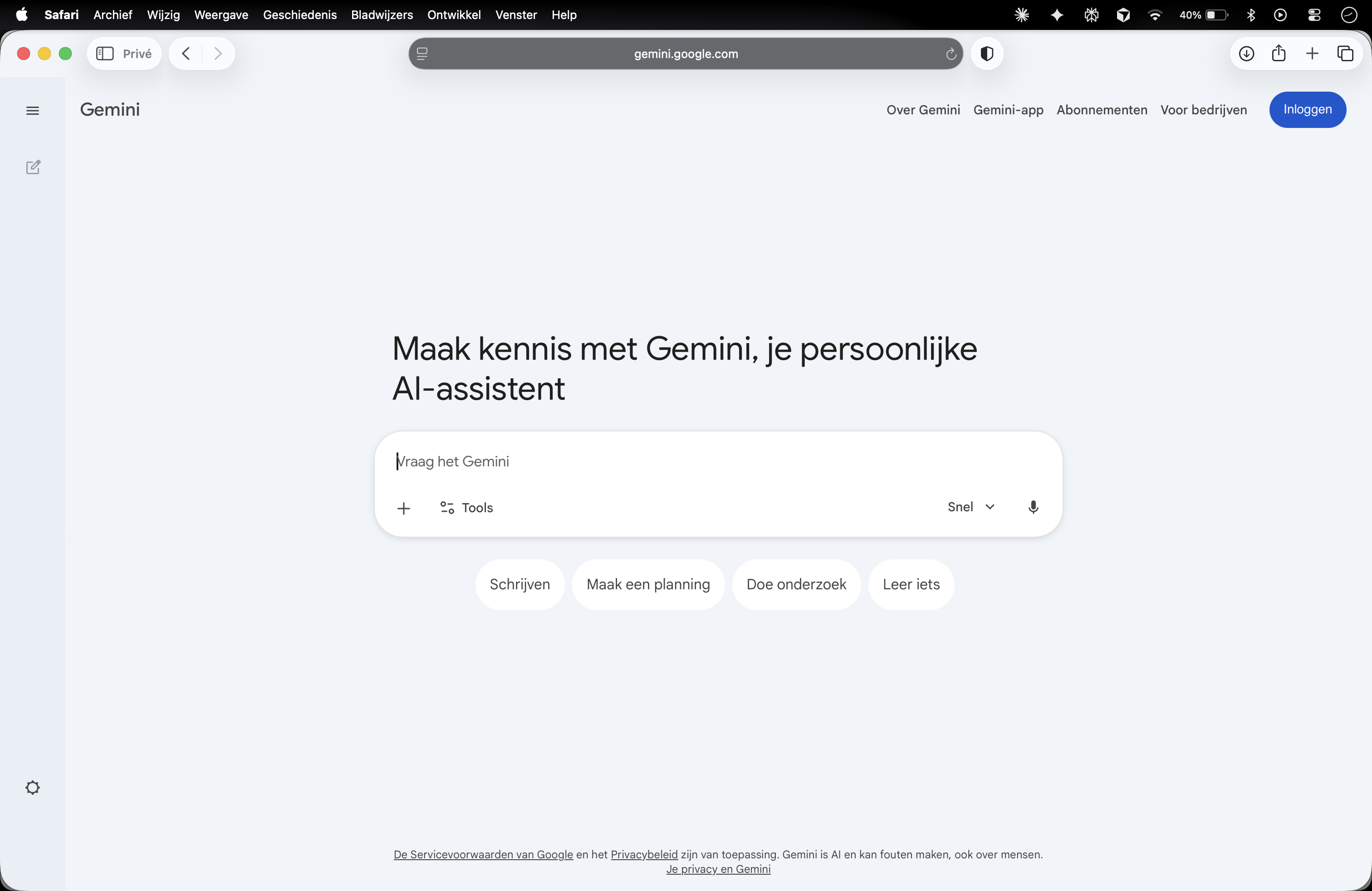 Screenshot van Gemini