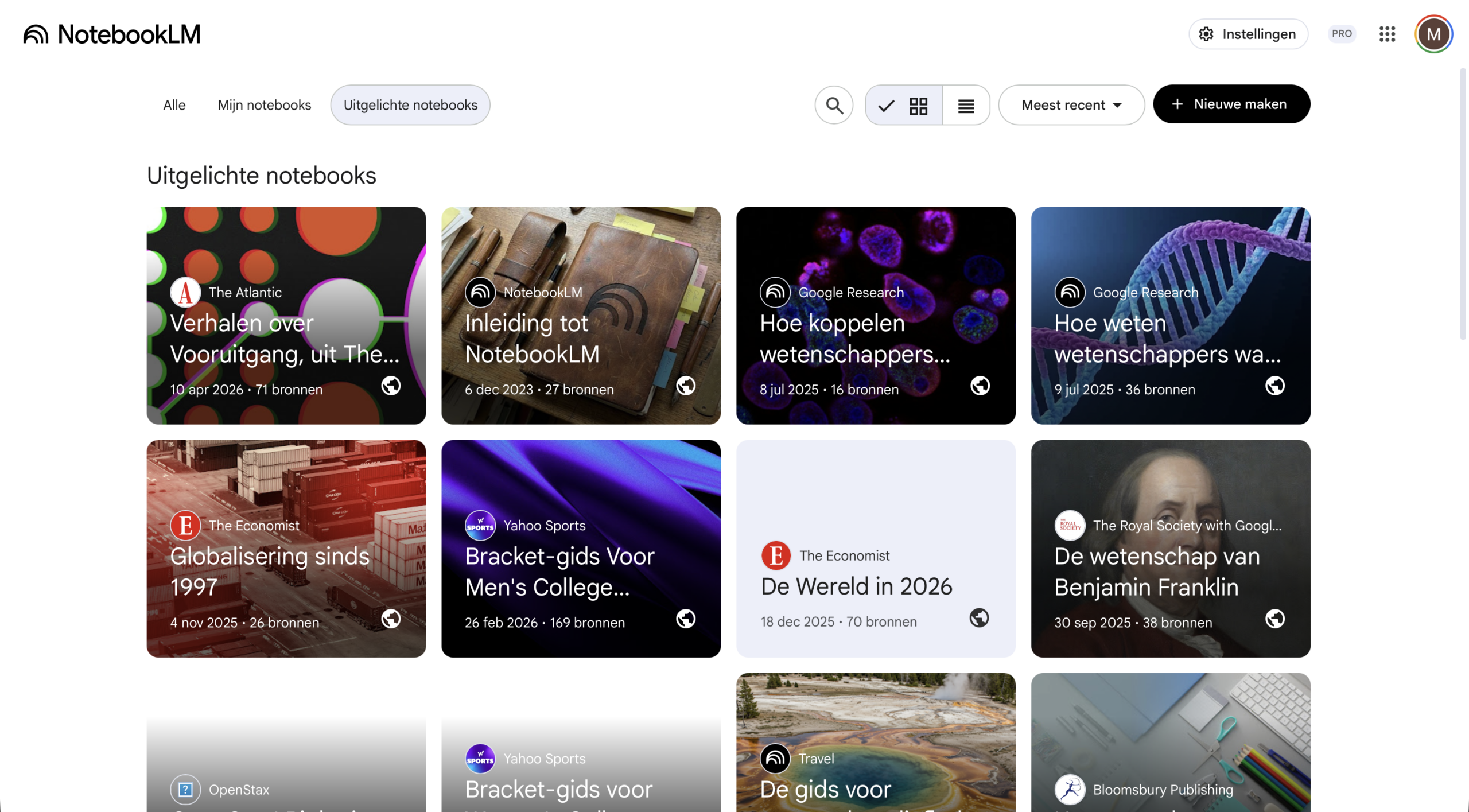 Screenshot van Gemini Notebook